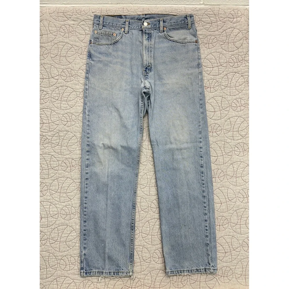 Levi's 505 Straight Leg Light Wash VTG 90s USA Made / Men's 38x32